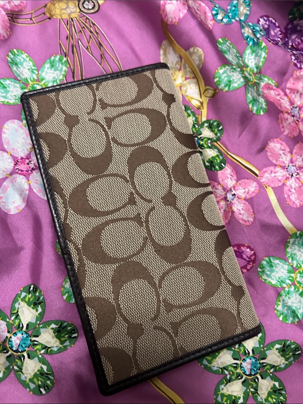 Coach Brown Signature Canvas Continental Wallet - Picture 3 of 3